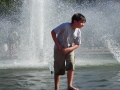 boy in fountain